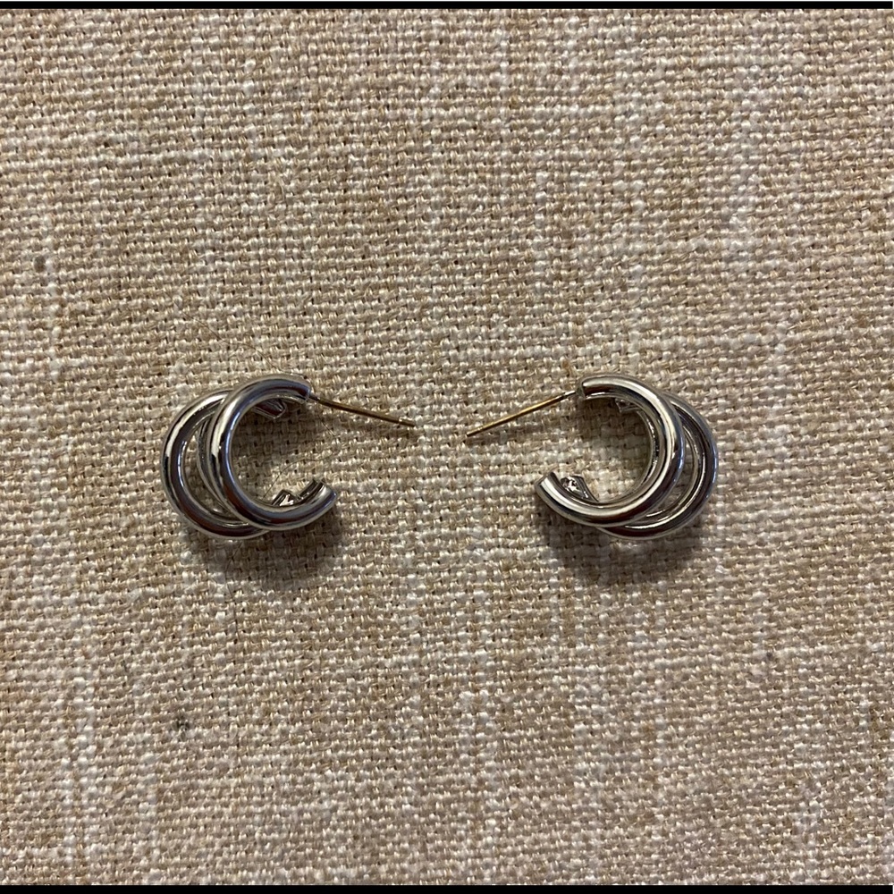Silver loop earrings new! - Picture 3 of 3